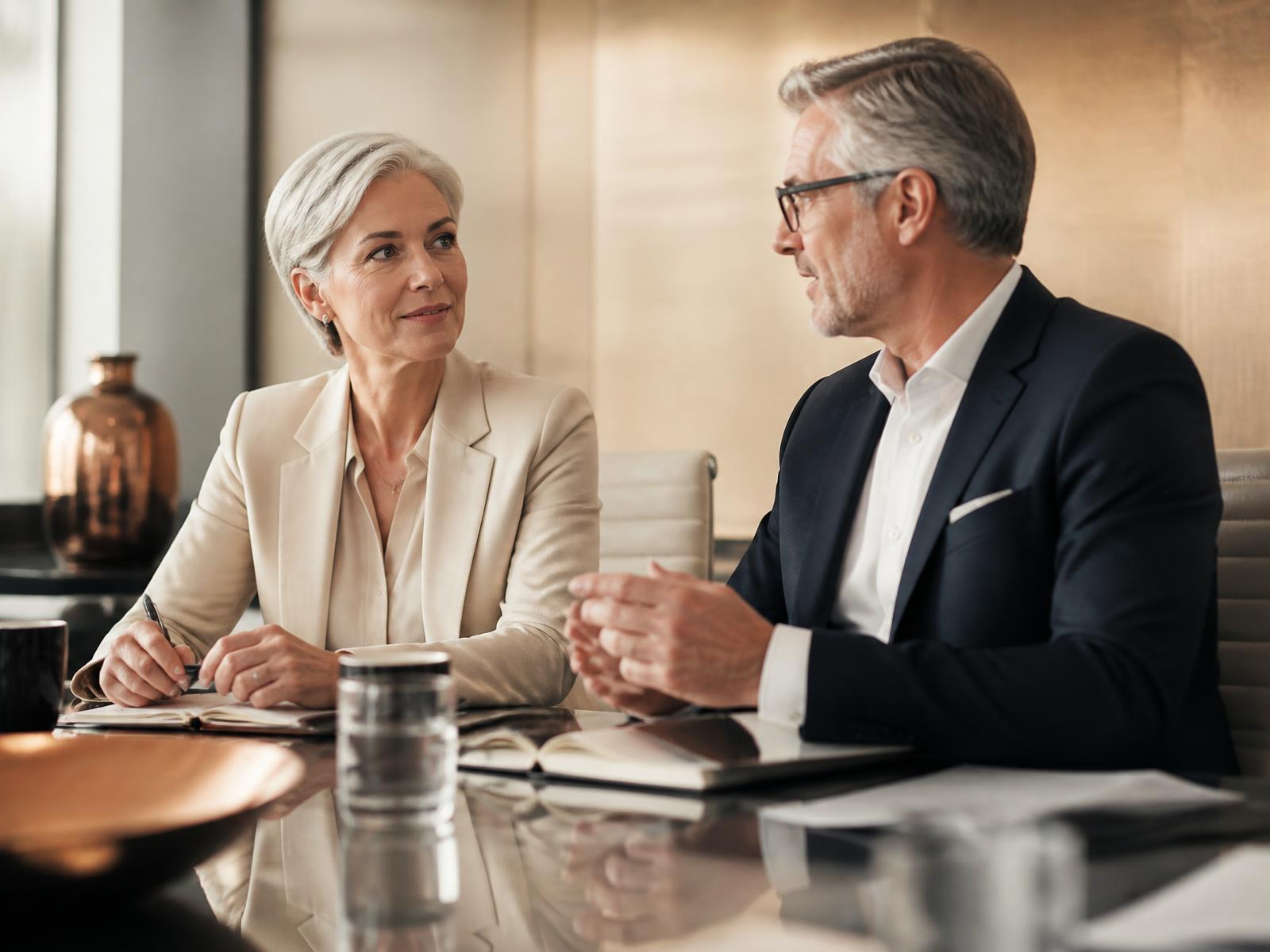 CEO e Chairman em discussão estratégica sobre o papel do CPO na mesa de decisão